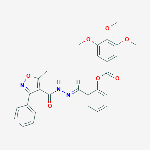 2-((E)-{2-[(5-methyl-3-phenylisoxazol-4-yl)carbonyl]hydrazono}methyl)phenyl 3,4,5-trimethoxybenzoate