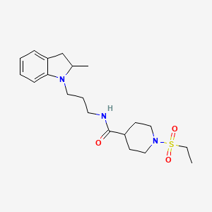 1-(ETHANESULFONYL)-N-[3-(2-METHYL-2,3-DIHYDRO-1H-INDOL-1-YL)PROPYL]PIPERIDINE-4-CARBOXAMIDE