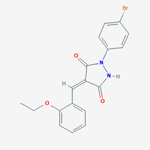 molecular formula C18H15BrN2O3 B447024 1-(4-Bromophenyl)-4-(2-ethoxybenzylidene)-3,5-pyrazolidinedione 