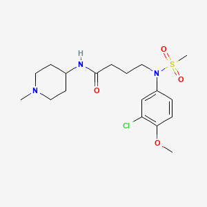 4-[N-(3-CHLORO-4-METHOXYPHENYL)METHANESULFONAMIDO]-N-(1-METHYLPIPERIDIN-4-YL)BUTANAMIDE