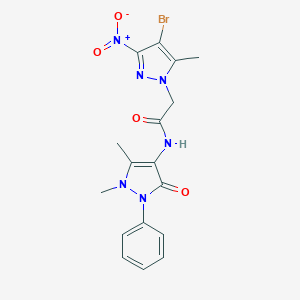2-(4-bromo-5-methyl-3-nitropyrazol-1-yl)-N-(1,5-dimethyl-3-oxo-2-phenylpyrazol-4-yl)acetamide