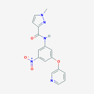 molecular formula C16H13N5O4 B447035 N-[3-nitro-5-(3-pyridinyloxy)phenyl]-1-methyl-1H-pyrazole-3-carboxamide 