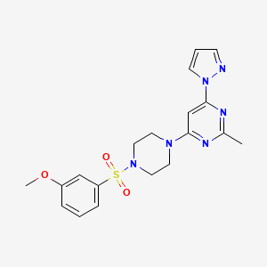 4-{4-[(3-methoxyphenyl)sulfonyl]-1-piperazinyl}-2-methyl-6-(1H-pyrazol-1-yl)pyrimidine