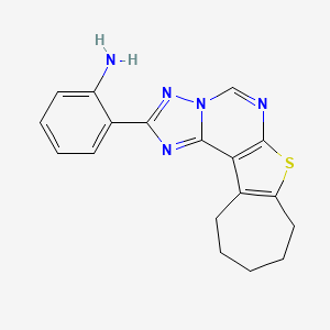 2-(9,10,11,12-tetrahydro-8H-cyclohepta[4,5]thieno[3,2-e][1,2,4]triazolo[1,5-c]pyrimidin-2-yl)aniline