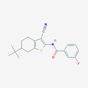 molecular formula C20H21FN2OS B447041 N-(6-tert-butyl-3-cyano-4,5,6,7-tetrahydro-1-benzothien-2-yl)-3-fluorobenzamide 