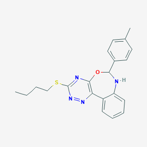 molecular formula C21H22N4OS B447044 3-(Butylsulfanyl)-6-(4-methylphenyl)-6,7-dihydro[1,2,4]triazino[5,6-d][3,1]benzoxazepine 