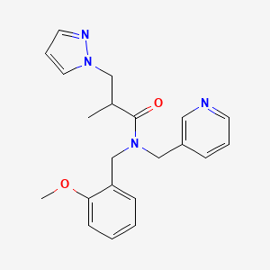 N-(2-methoxybenzyl)-2-methyl-3-(1H-pyrazol-1-yl)-N-(pyridin-3-ylmethyl)propanamide