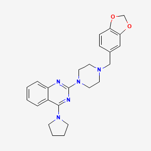 2-[4-(1,3-benzodioxol-5-ylmethyl)-1-piperazinyl]-4-(1-pyrrolidinyl)quinazoline