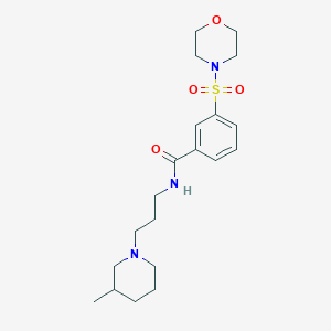 N-[3-(3-METHYLPIPERIDIN-1-YL)PROPYL]-3-(MORPHOLINE-4-SULFONYL)BENZAMIDE