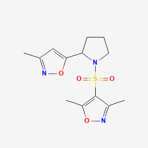 3,5-Dimethyl-4-{[2-(3-methyl-1,2-oxazol-5-YL)pyrrolidin-1-YL]sulfonyl}-1,2-oxazole