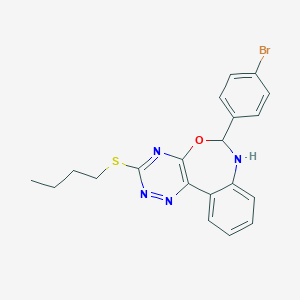 molecular formula C20H19BrN4OS B447051 6-(4-Bromophenyl)-3-(butylsulfanyl)-6,7-dihydro[1,2,4]triazino[5,6-d][3,1]benzoxazepine 