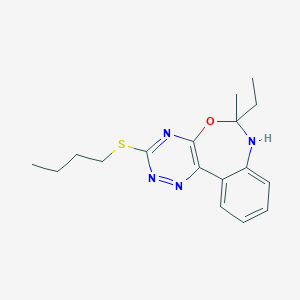 molecular formula C17H22N4OS B447053 3-(Butylsulfanyl)-6-ethyl-6-methyl-6,7-dihydro[1,2,4]triazino[5,6-d][3,1]benzoxazepine 