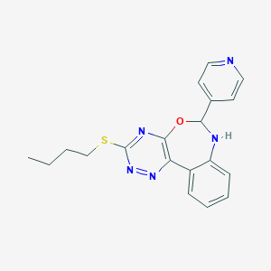 molecular formula C19H19N5OS B447055 3-(Butylsulfanyl)-6-(4-pyridinyl)-6,7-dihydro[1,2,4]triazino[5,6-d][3,1]benzoxazepine 