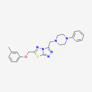 6-[(3-methylphenoxy)methyl]-3-[(4-phenyl-1-piperazinyl)methyl][1,2,4]triazolo[3,4-b][1,3,4]thiadiazole