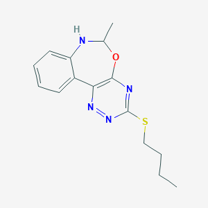 molecular formula C15H18N4OS B447057 3-(Butylsulfanyl)-6-methyl-6,7-dihydro[1,2,4]triazino[5,6-d][3,1]benzoxazepine 