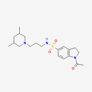 1-acetyl-N-[3-(3,5-dimethyl-1-piperidinyl)propyl]-5-indolinesulfonamide