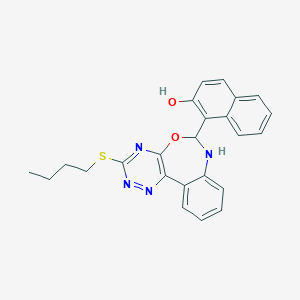 molecular formula C24H22N4O2S B447064 1-[3-(Butylsulfanyl)-6,7-dihydro[1,2,4]triazino[5,6-d][3,1]benzoxazepin-6-yl]-2-naphthol 