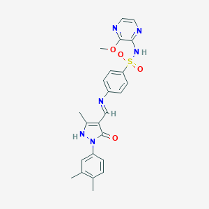 4-({[1-(3,4-dimethylphenyl)-3-methyl-5-oxo-1,5-dihydro-4H-pyrazol-4-ylidene]methyl}amino)-N-(3-methoxy-2-pyrazinyl)benzenesulfonamide