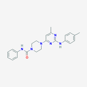 molecular formula C23H26N6O B4470675 4-{6-methyl-2-[(4-methylphenyl)amino]-4-pyrimidinyl}-N-phenyl-1-piperazinecarboxamide 