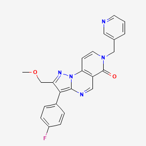 molecular formula C23H18FN5O2 B4470676 3-(4-fluorophenyl)-2-(methoxymethyl)-7-(3-pyridylmethyl)pyrazolo[1,5-a]pyrido[3,4-e]pyrimidin-6(7H)-one 