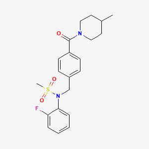 N-(2-FLUOROPHENYL)-N-{[4-(4-METHYLPIPERIDINE-1-CARBONYL)PHENYL]METHYL}METHANESULFONAMIDE