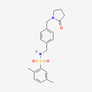 2,5-DIMETHYL-N-({4-[(2-OXOPYRROLIDIN-1-YL)METHYL]PHENYL}METHYL)BENZENE-1-SULFONAMIDE