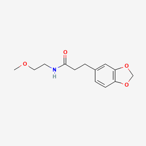 molecular formula C13H17NO4 B4470758 3-(2H-1,3-BENZODIOXOL-5-YL)-N-(2-METHOXYETHYL)PROPANAMIDE 