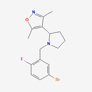 molecular formula C16H18BrFN2O B4470778 4-{1-[(5-Bromo-2-fluorophenyl)methyl]pyrrolidin-2-YL}-3,5-dimethyl-1,2-oxazole 