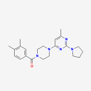 4-[4-(3,4-dimethylbenzoyl)-1-piperazinyl]-6-methyl-2-(1-pyrrolidinyl)pyrimidine