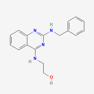 molecular formula C17H18N4O B4470843 2-{[2-(benzylamino)-4-quinazolinyl]amino}ethanol 