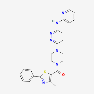 molecular formula C24H23N7OS B4470867 6-{4-[(4-methyl-2-phenyl-1,3-thiazol-5-yl)carbonyl]-1-piperazinyl}-N-2-pyridinyl-3-pyridazinamine 