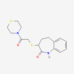 2-[(2-hydroxy-4,5-dihydro-3H-1-benzazepin-3-yl)sulfanyl]-1-(thiomorpholin-4-yl)ethanone