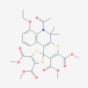 Tetramethyl 6'-acetyl-7'-ethoxy-5',5'-dimethylspiro[1,3-dithiole-2,1'-thiopyrano[2,3-c]quinoline]-2',3',4,5-tetracarboxylate