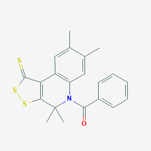 molecular formula C21H19NOS3 B447093 5-benzoyl-4,4,7,8-tetramethyl-4,5-dihydro-1H-[1,2]dithiolo[3,4-c]quinoline-1-thione CAS No. 307344-29-2