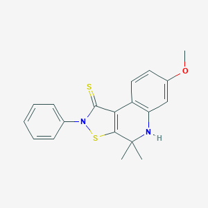 molecular formula C19H18N2OS2 B447096 7-methoxy-4,4-dimethyl-2-phenyl-4,5-dihydroisothiazolo[5,4-c]quinoline-1(2H)-thione CAS No. 330180-67-1