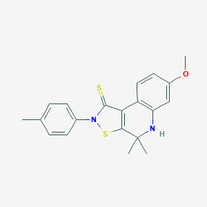 molecular formula C20H20N2OS2 B447097 7-methoxy-4,4-dimethyl-2-(4-methylphenyl)-4,5-dihydroisothiazolo[5,4-c]quinoline-1(2H)-thione CAS No. 350994-90-0