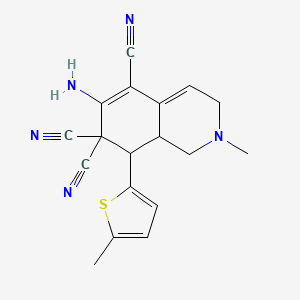 6-amino-2-methyl-8-(5-methyl-2-thienyl)-2,3,8,8a-tetrahydro-5,7,7(1H)-isoquinolinetricarbonitrile