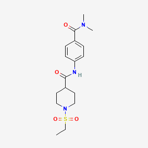 molecular formula C17H25N3O4S B4470986 N-[4-(DIMETHYLCARBAMOYL)PHENYL]-1-(ETHANESULFONYL)PIPERIDINE-4-CARBOXAMIDE 