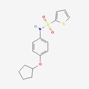 molecular formula C15H17NO3S2 B4470995 N-[4-(cyclopentyloxy)phenyl]thiophene-2-sulfonamide 