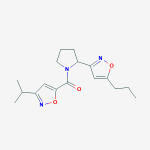 3-{1-[3-(Propan-2-YL)-1,2-oxazole-5-carbonyl]pyrrolidin-2-YL}-5-propyl-1,2-oxazole