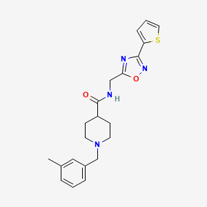 1-[(3-METHYLPHENYL)METHYL]-N-{[3-(THIOPHEN-2-YL)-1,2,4-OXADIAZOL-5-YL]METHYL}PIPERIDINE-4-CARBOXAMIDE