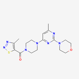 4-(4-methyl-6-{4-[(4-methyl-1,2,3-thiadiazol-5-yl)carbonyl]-1-piperazinyl}-2-pyrimidinyl)morpholine