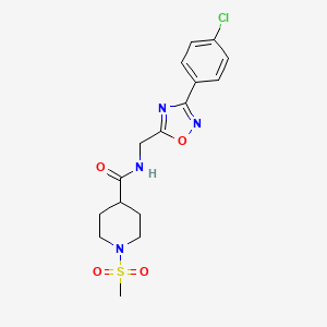 N-{[3-(4-CHLOROPHENYL)-1,2,4-OXADIAZOL-5-YL]METHYL}-1-METHANESULFONYLPIPERIDINE-4-CARBOXAMIDE