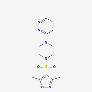 molecular formula C14H19N5O3S B4471044 3-{4-[(3,5-dimethyl-4-isoxazolyl)sulfonyl]-1-piperazinyl}-6-methylpyridazine 