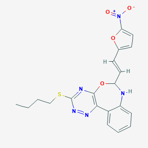 3-(Butylsulfanyl)-6-(2-{5-nitro-2-furyl}vinyl)-6,7-dihydro[1,2,4]triazino[5,6-d][3,1]benzoxazepine