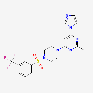 molecular formula C19H19F3N6O2S B4471078 4-(1H-imidazol-1-yl)-2-methyl-6-(4-{[3-(trifluoromethyl)phenyl]sulfonyl}-1-piperazinyl)pyrimidine 