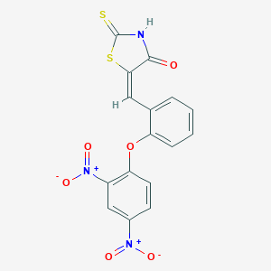 molecular formula C16H9N3O6S2 B447108 (5E)-5-[2-(2,4-dinitrophenoxy)benzylidene]-2-thioxo-1,3-thiazolidin-4-one 