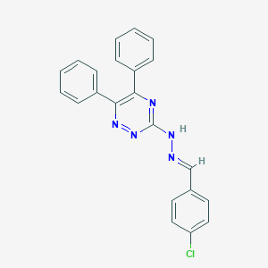 molecular formula C22H16ClN5 B447109 4-Chlorobenzaldehyde (5,6-diphenyl-1,2,4-triazin-3-yl)hydrazone 