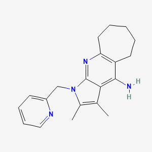 molecular formula C20H24N4 B4471091 2,3-DIMETHYL-1-(2-PYRIDYLMETHYL)-1,5,6,7,8,9-HEXAHYDROCYCLOHEPTA[B]PYRROLO[3,2-E]PYRIDIN-4-AMINE 