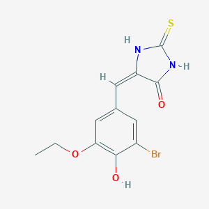 molecular formula C12H11BrN2O3S B447113 (5E)-5-(3-bromo-5-ethoxy-4-hydroxybenzylidene)-2-thioxoimidazolidin-4-one 